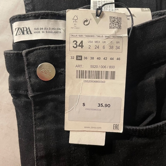 ZARA Super Elastic Hight Rise Shaper Ankle Length Jeans - Picture 6 of 9